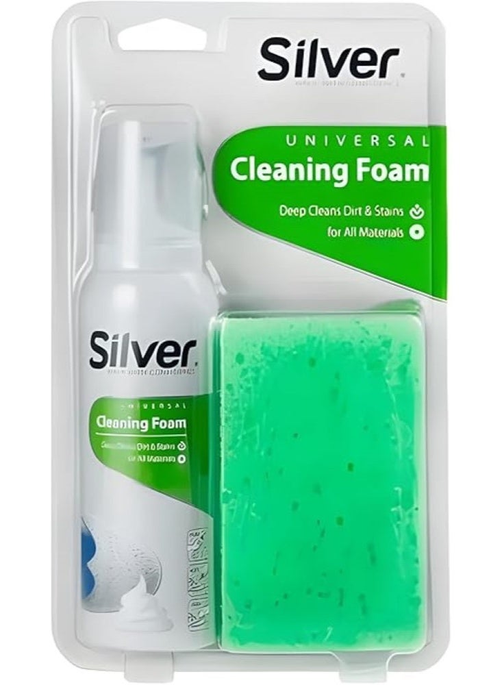 Silver Universal Cleaning Foam With Sponge 125 ML
